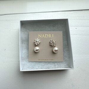 Nadri -Chiara Pearl Crystal Drop Earrings